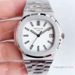 (GR) Swiss Replica Patek Philippe Nautilus Stainless Steel White Face Watch 40mm_th.jpg